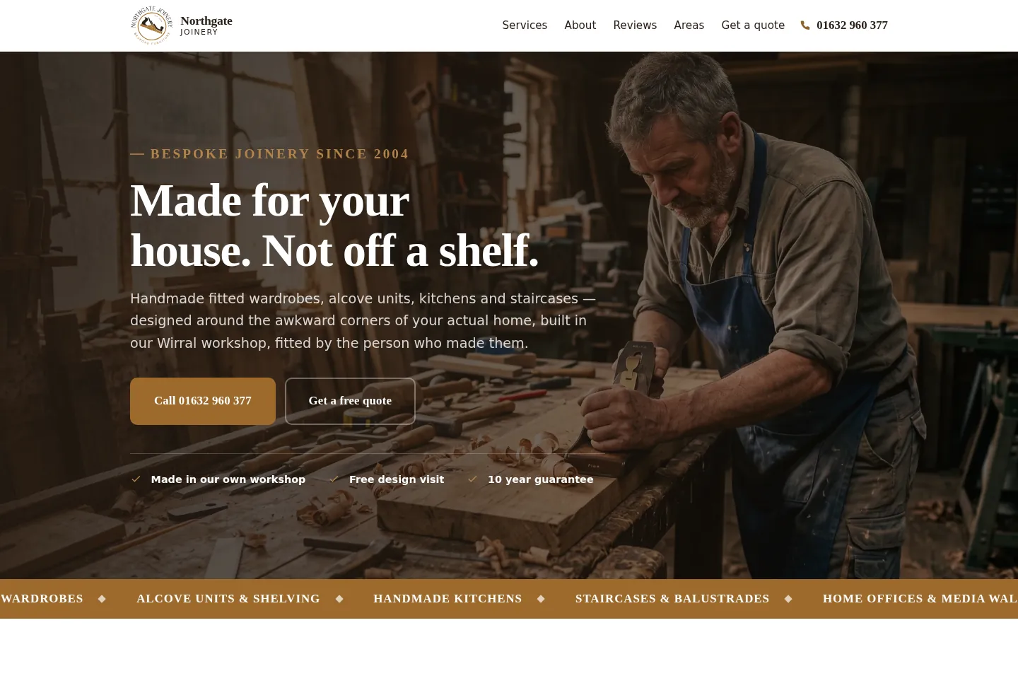 Northgate Joinery website, Joiner & kitchen fitter